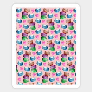 Sweet Macaron Dreams Watercolour Light Pink Background Sticker